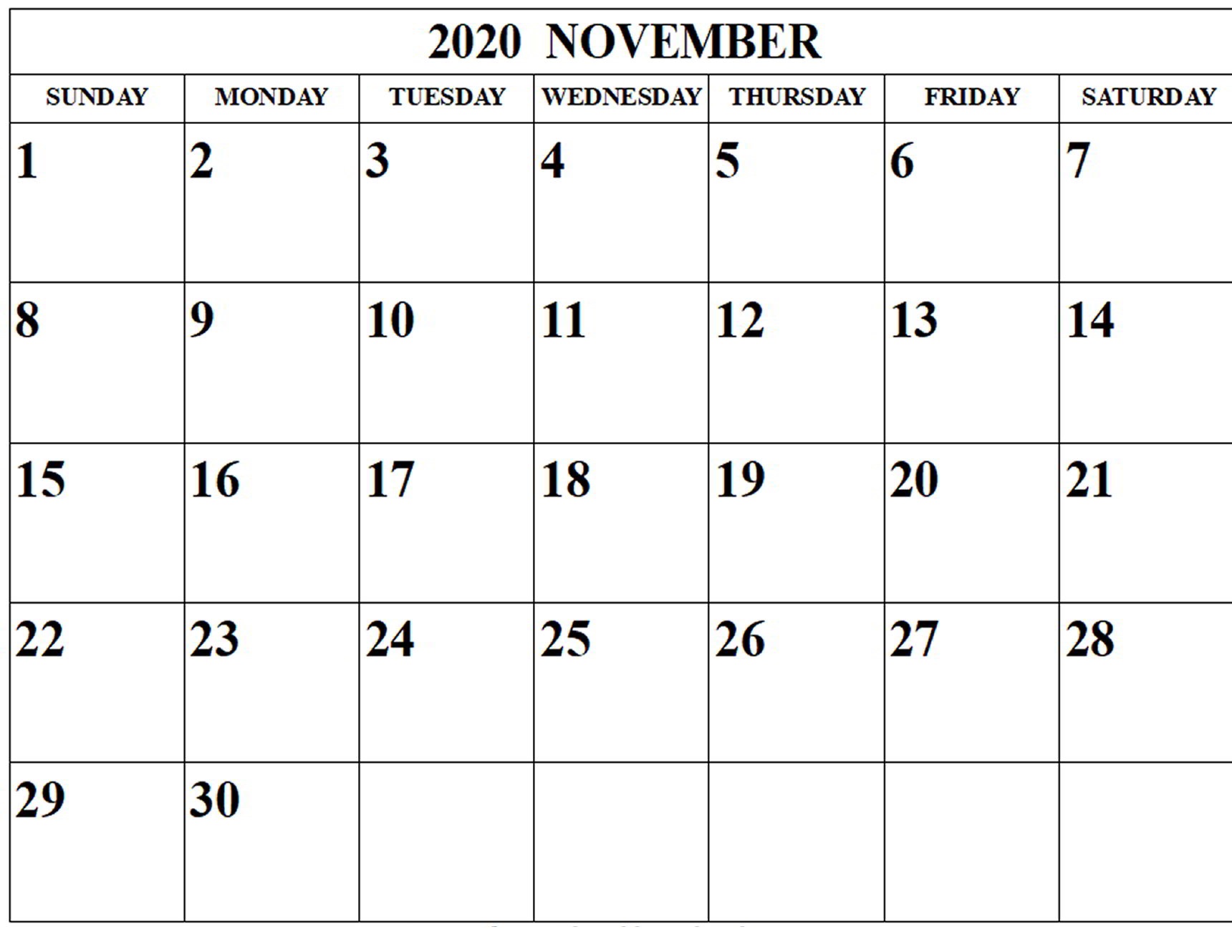 November Calendar