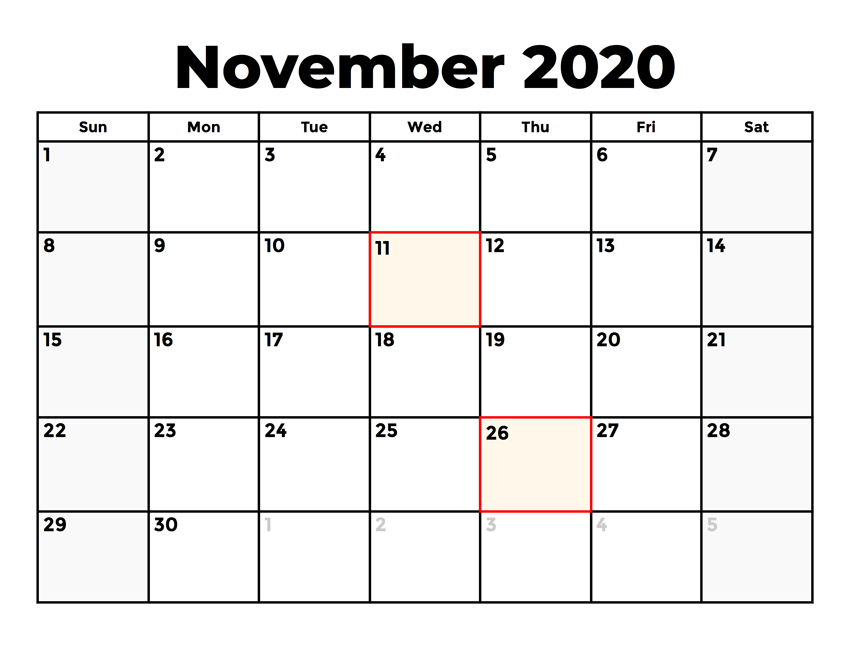 November Calendar