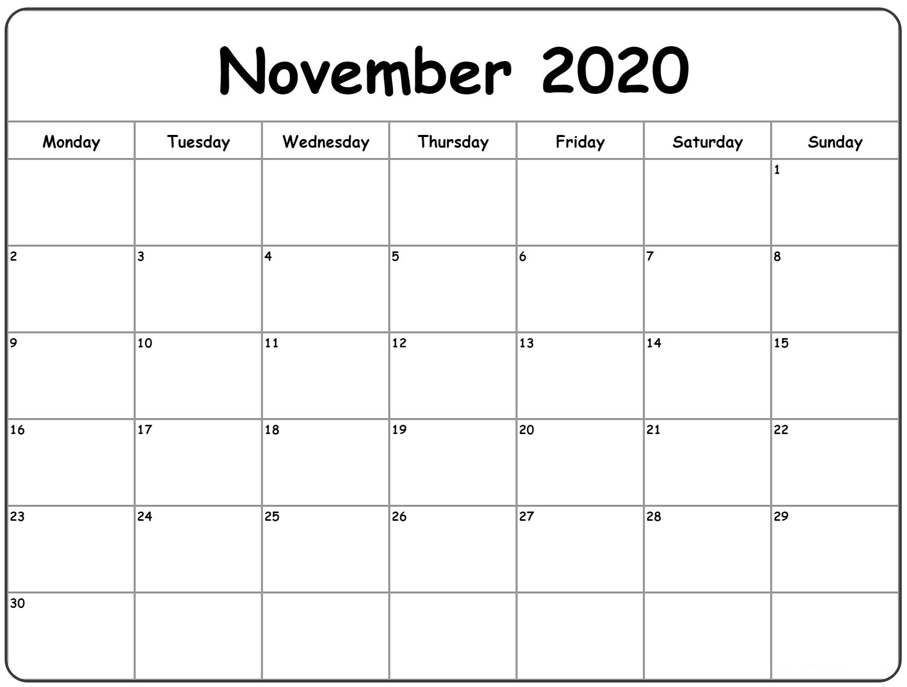 November Calendar