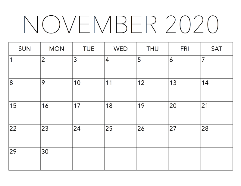 November Calendar