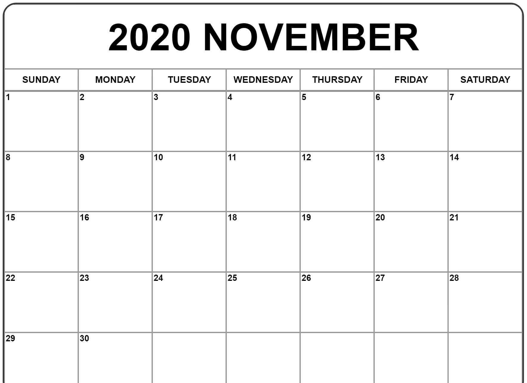 November Calendar