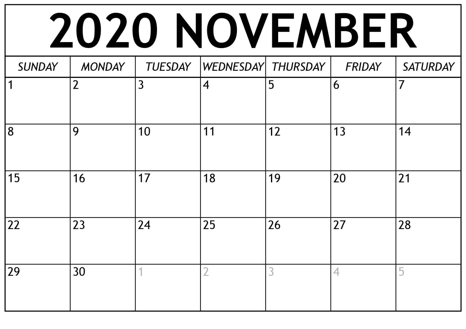 November Calendar