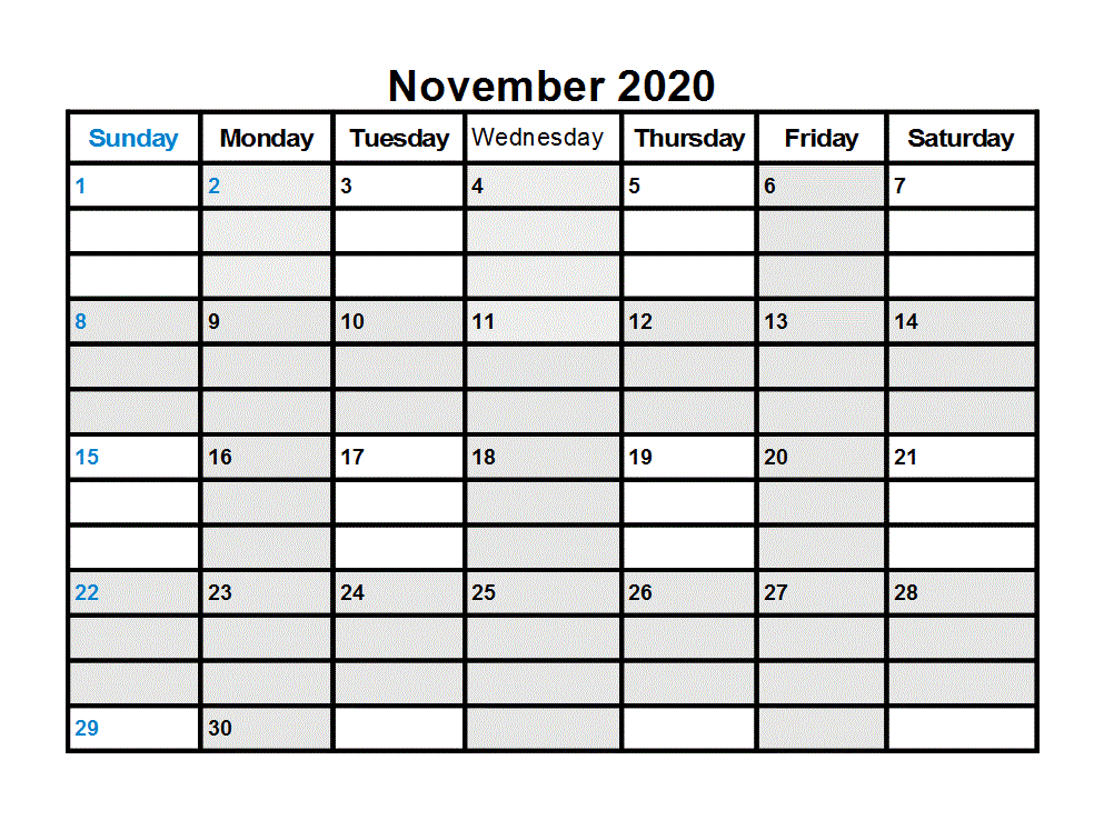 November Calendar