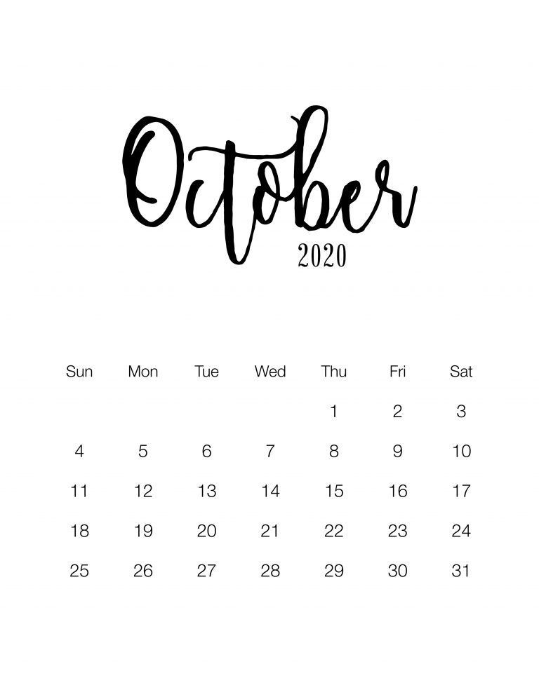 October Calendar