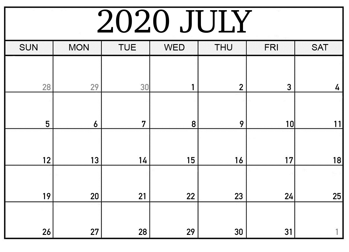 Printable Calendar 2020