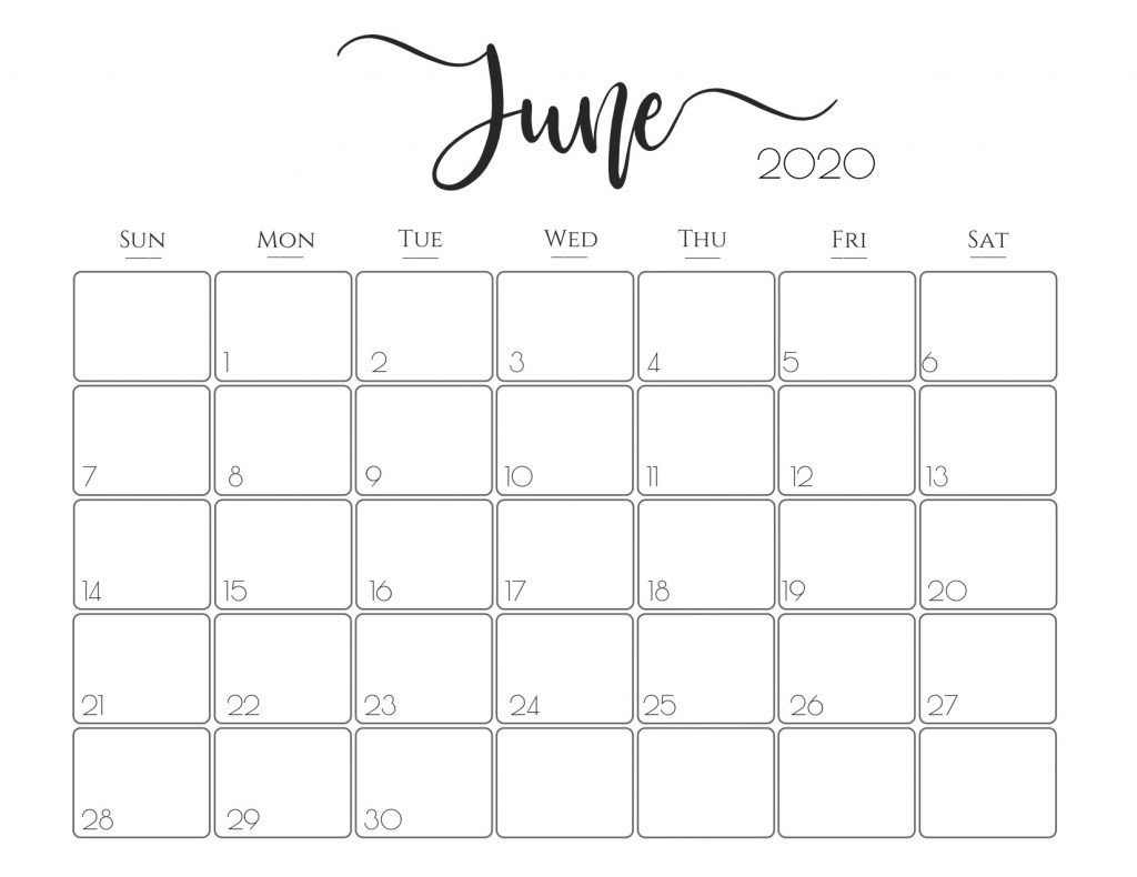 2020 Printable Calendar