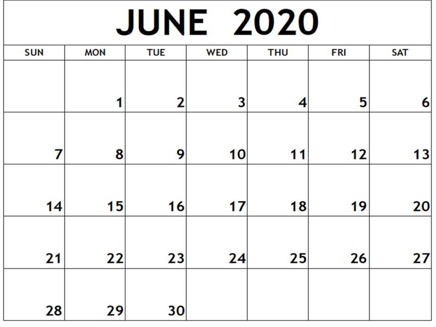 2020 Printable Calendar