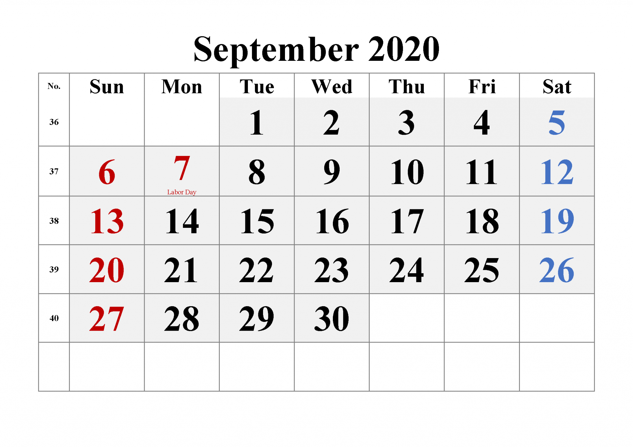 Календарь сентябрь 2020. Printable September Calendar.