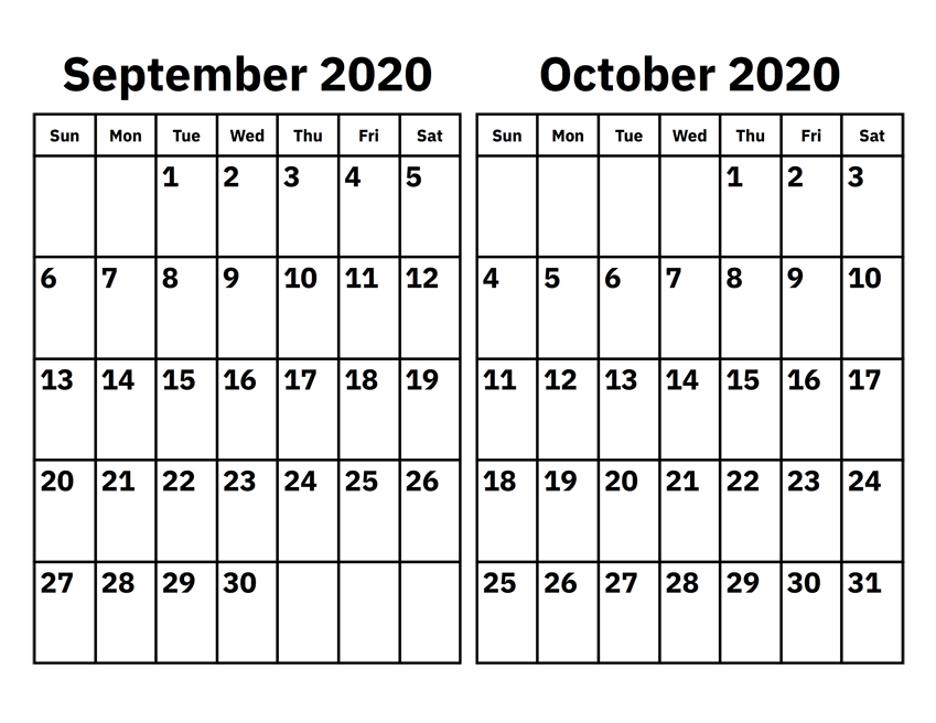 September 2020 Calendar