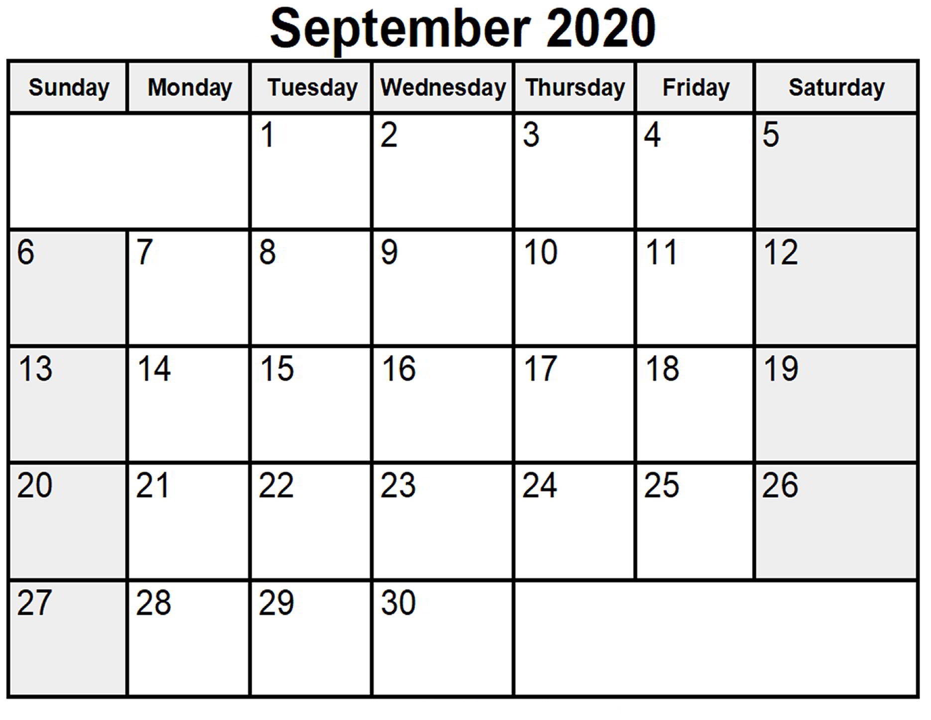 September Calendar