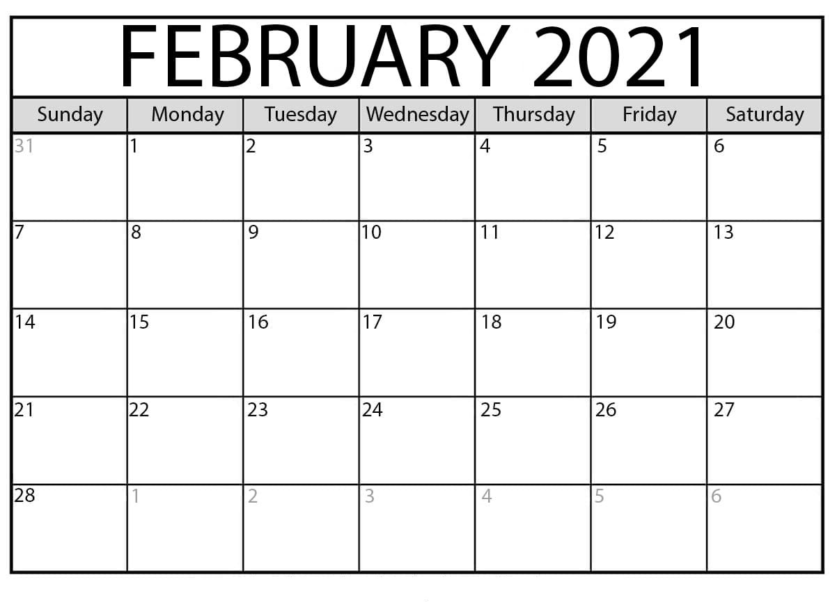 February 2021 Calendar Australia