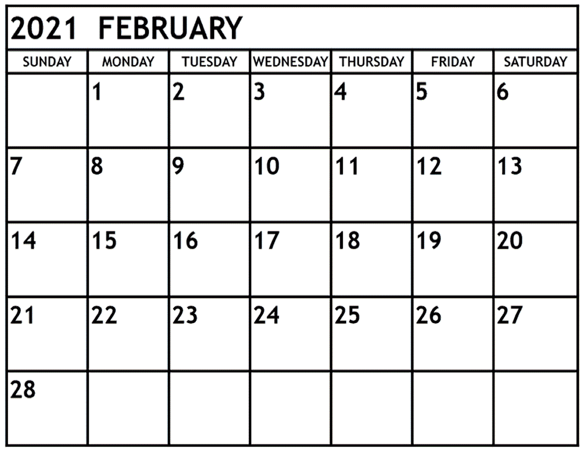 February 2021 Calendar