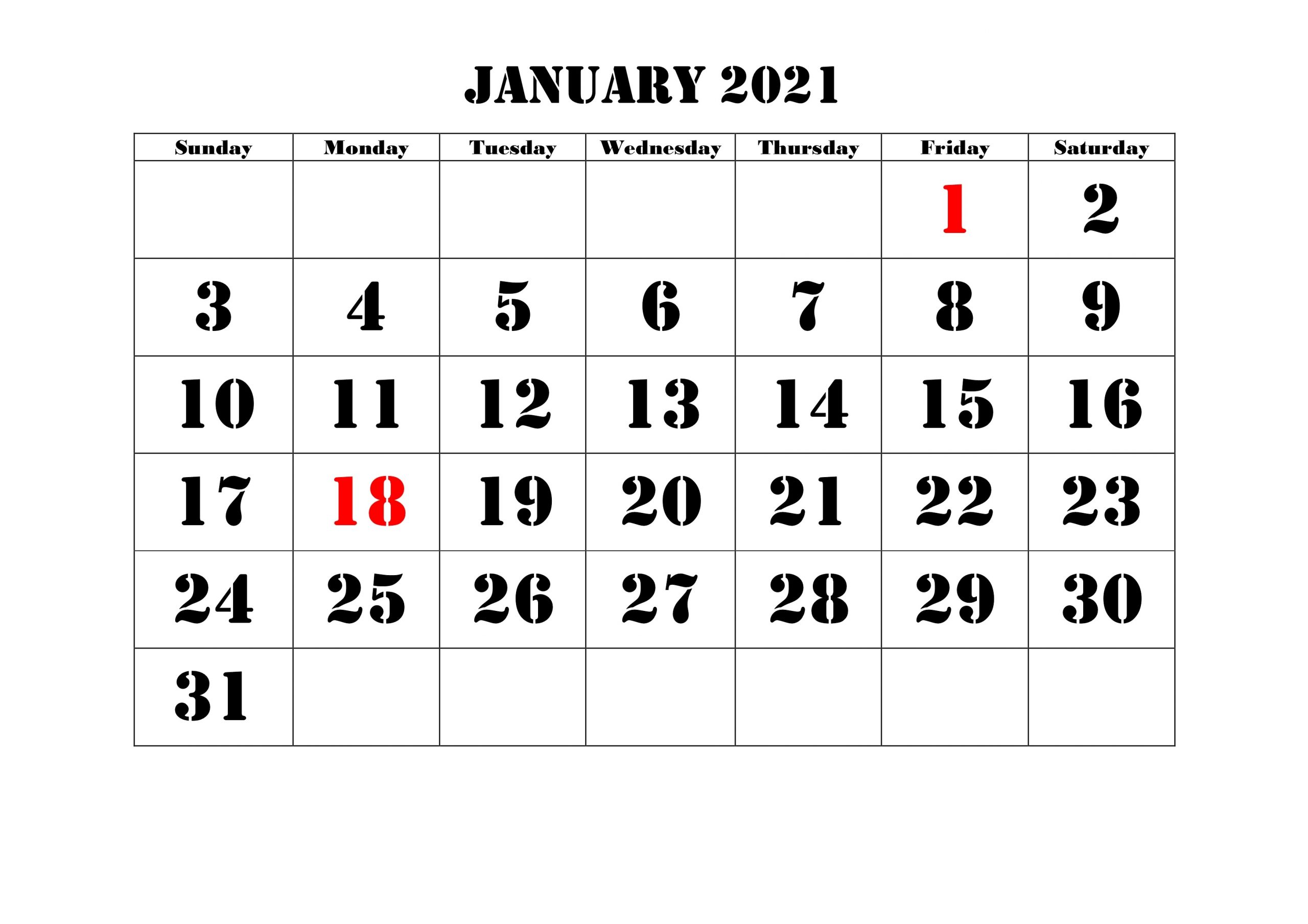 January 2021 Calendar Urdu