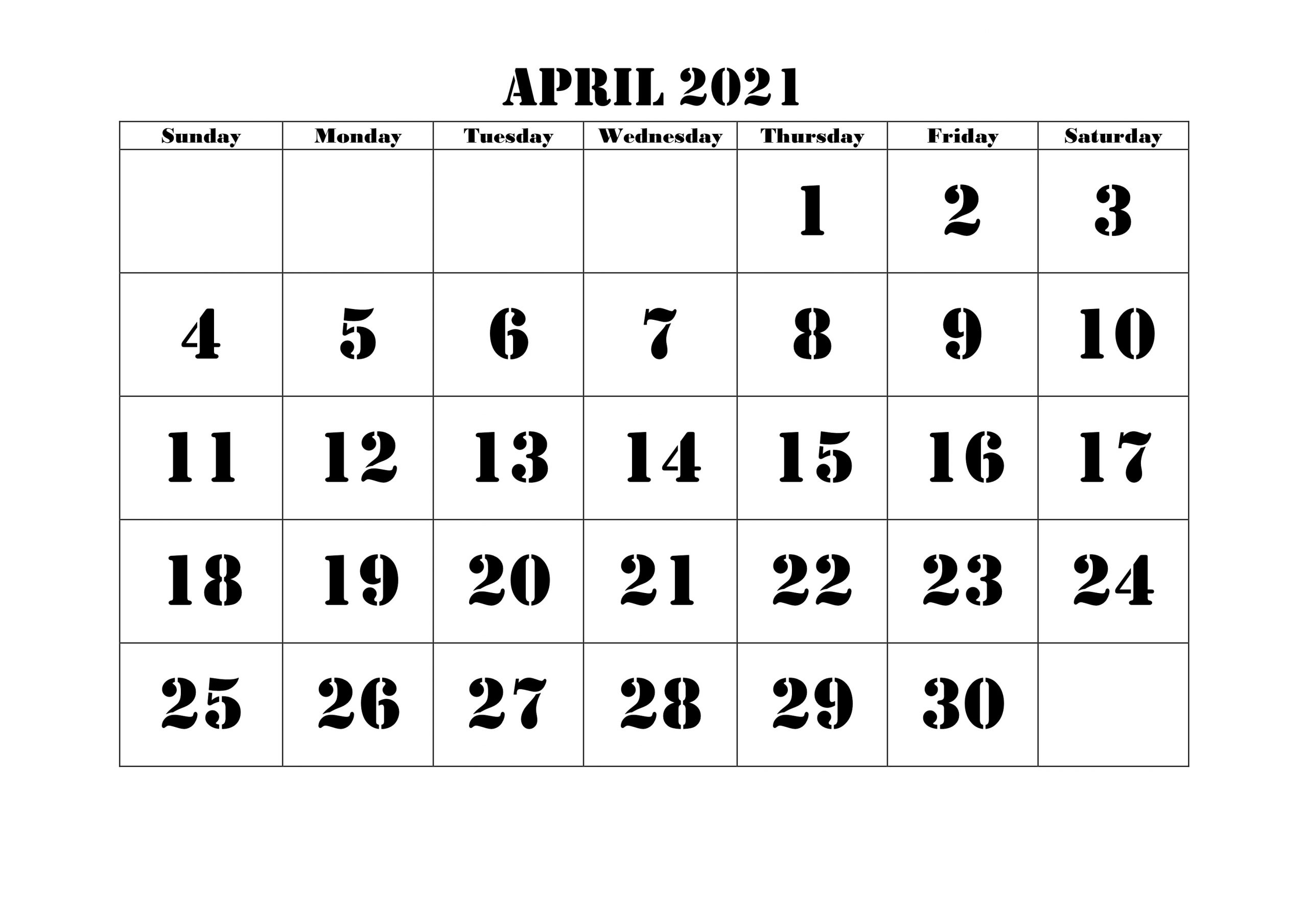 Plant Bright April 2021 Calendar