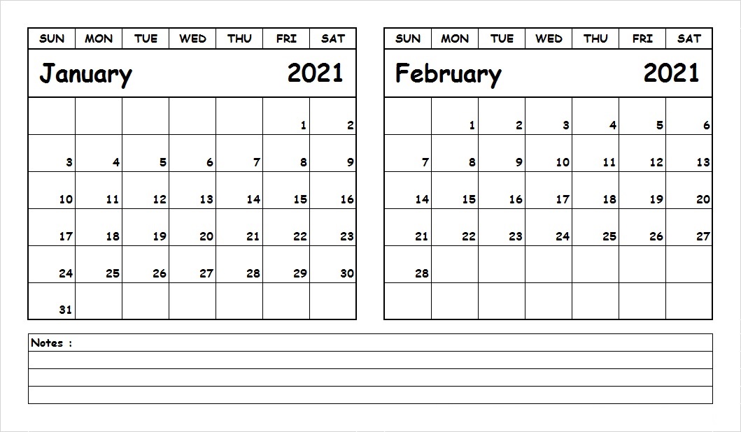 February 2021 Printable Calendar Page