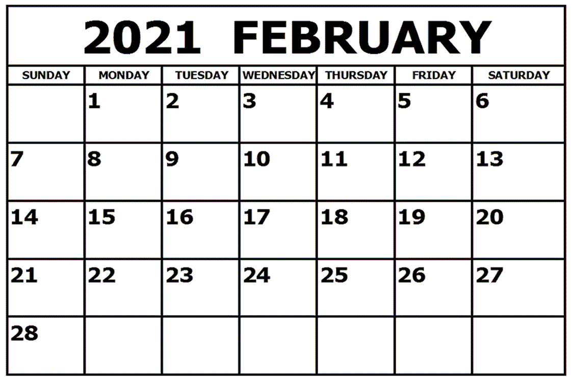 February 2021 Printable Calendar