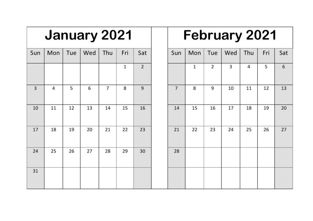 February 2021 Calendar Cute Template