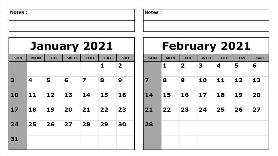 February 2021 Calendar Template Monday Start