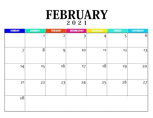 February 2021 Calendar Template Word