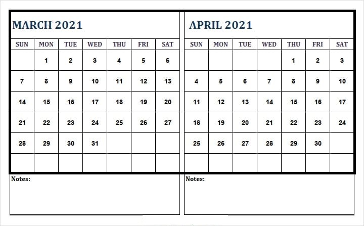 April 2021 Blank Calendar For Meeting