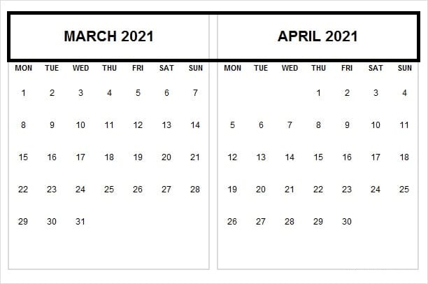 April 2021 Calendar With Africa Holidays