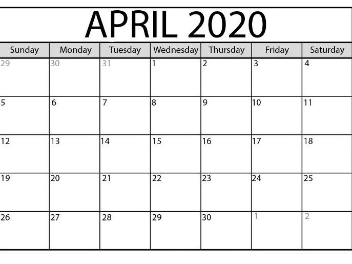 April 2021 Printable Calendar For Offices