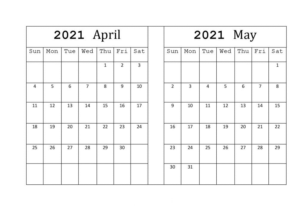 May 2021 Blank Calendar Printable