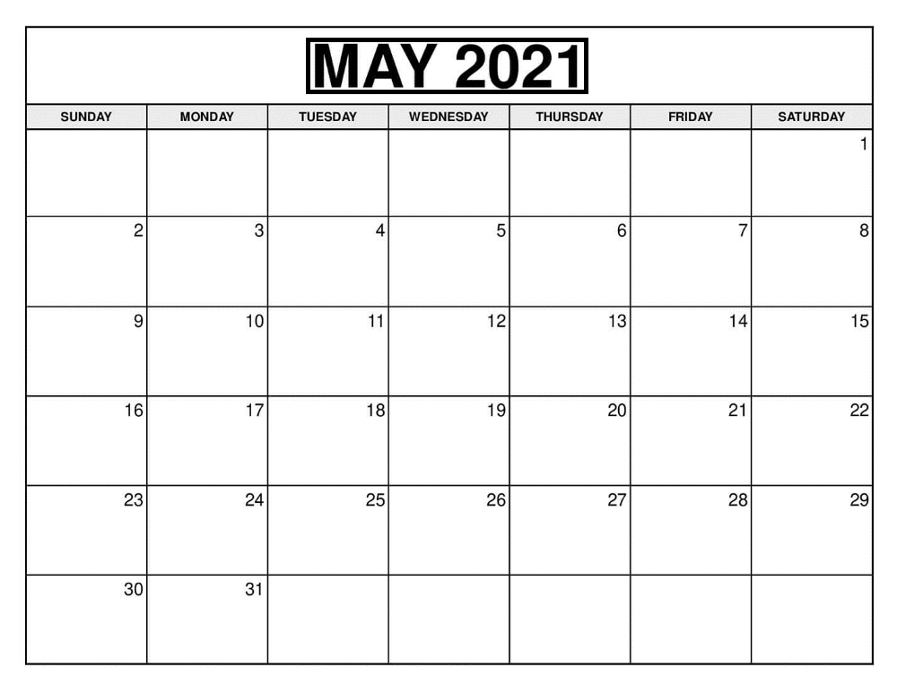 May 2021 Calendar with USA Holidays