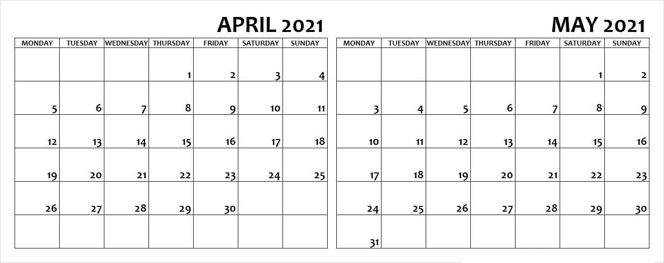 May 2021 Cute Blank Calendar