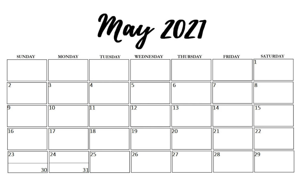 May 2021 Cute Calendar Template