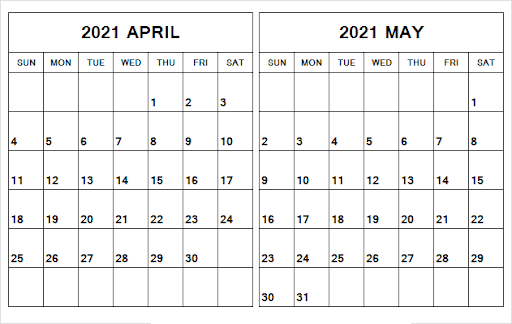 May 2021 Holiday Calendar Template