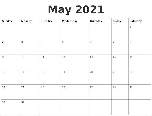 May 2021 Printable Calendar