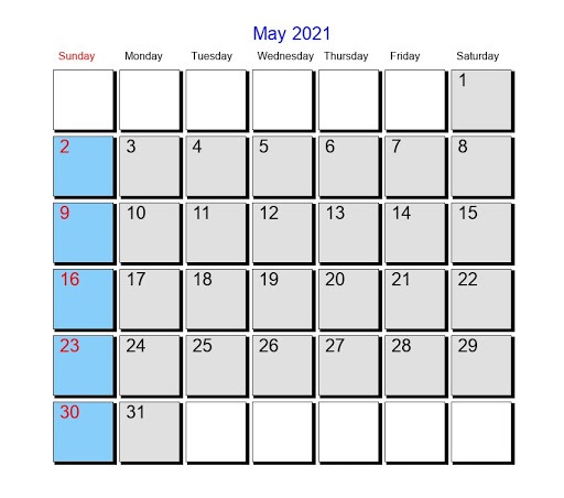 May 2021 Telugu Calendar India