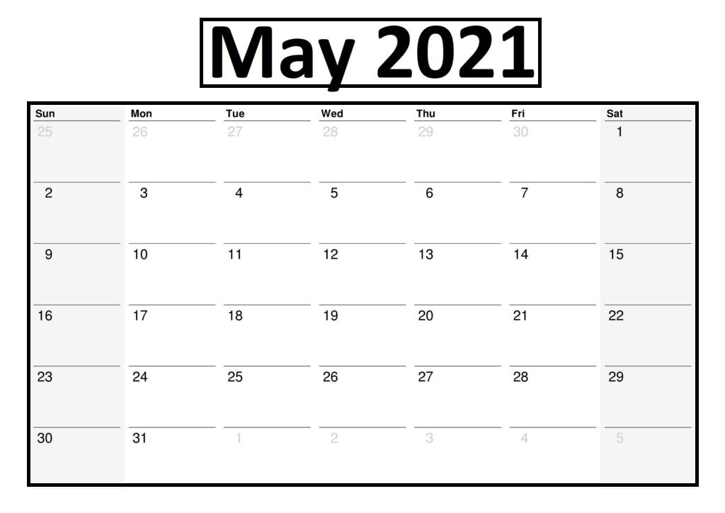 May 2021 USA Calendar
