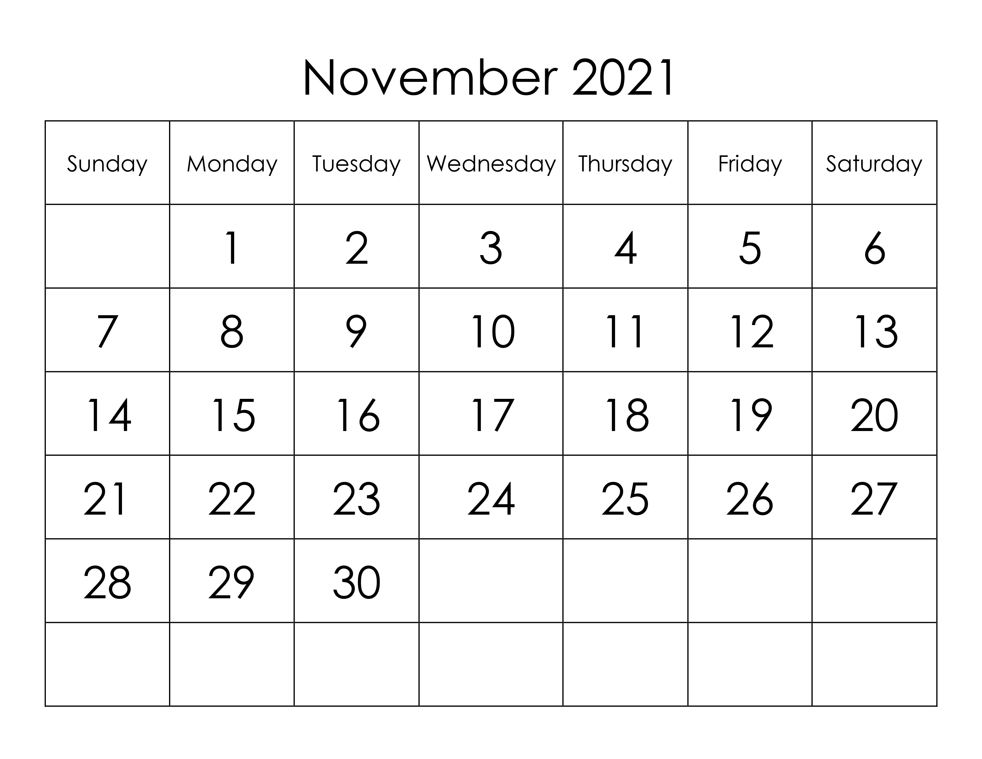 2021 November Calendar Tamil