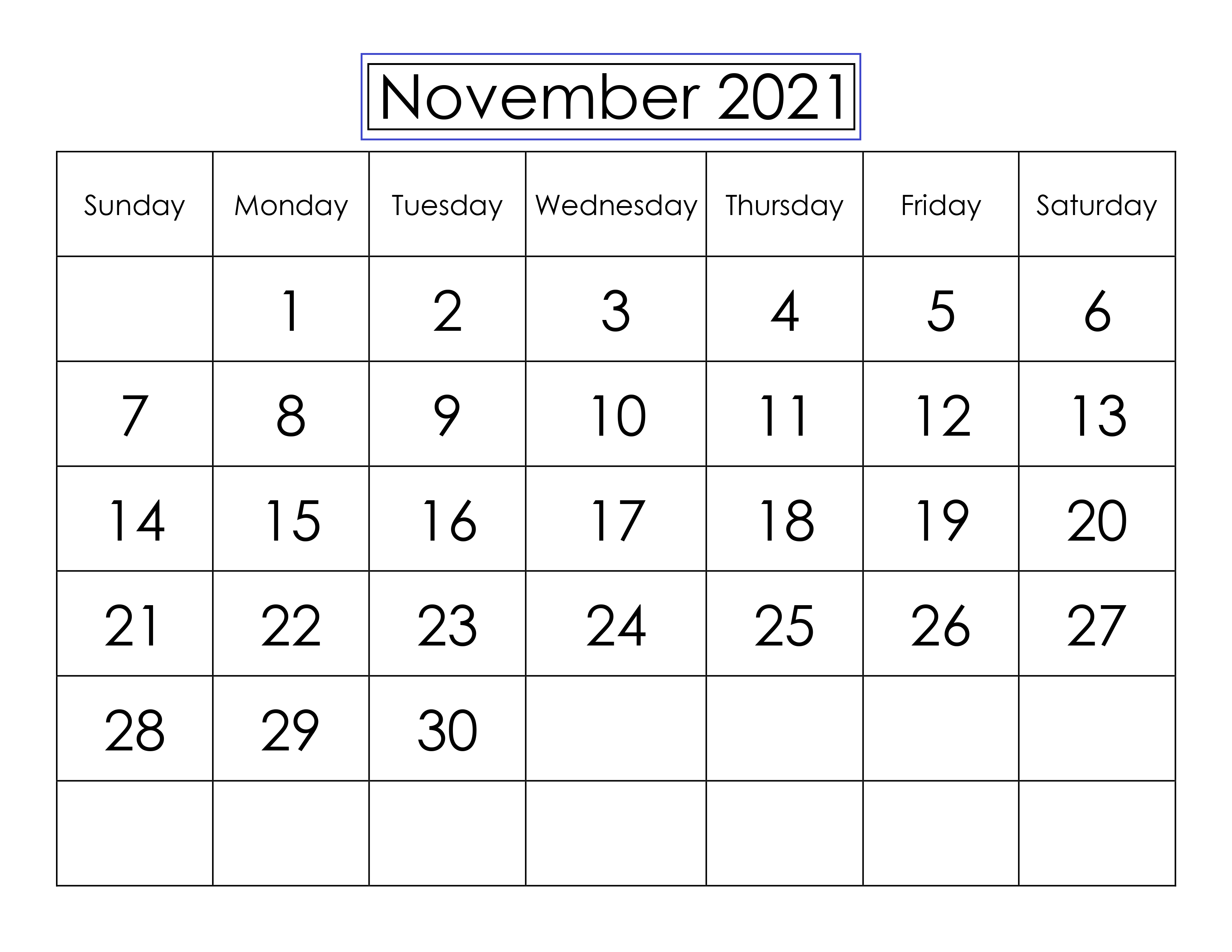 2021 November Calendar Telugu