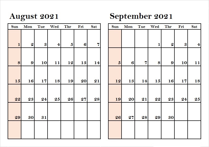2021 September Calendar Printable