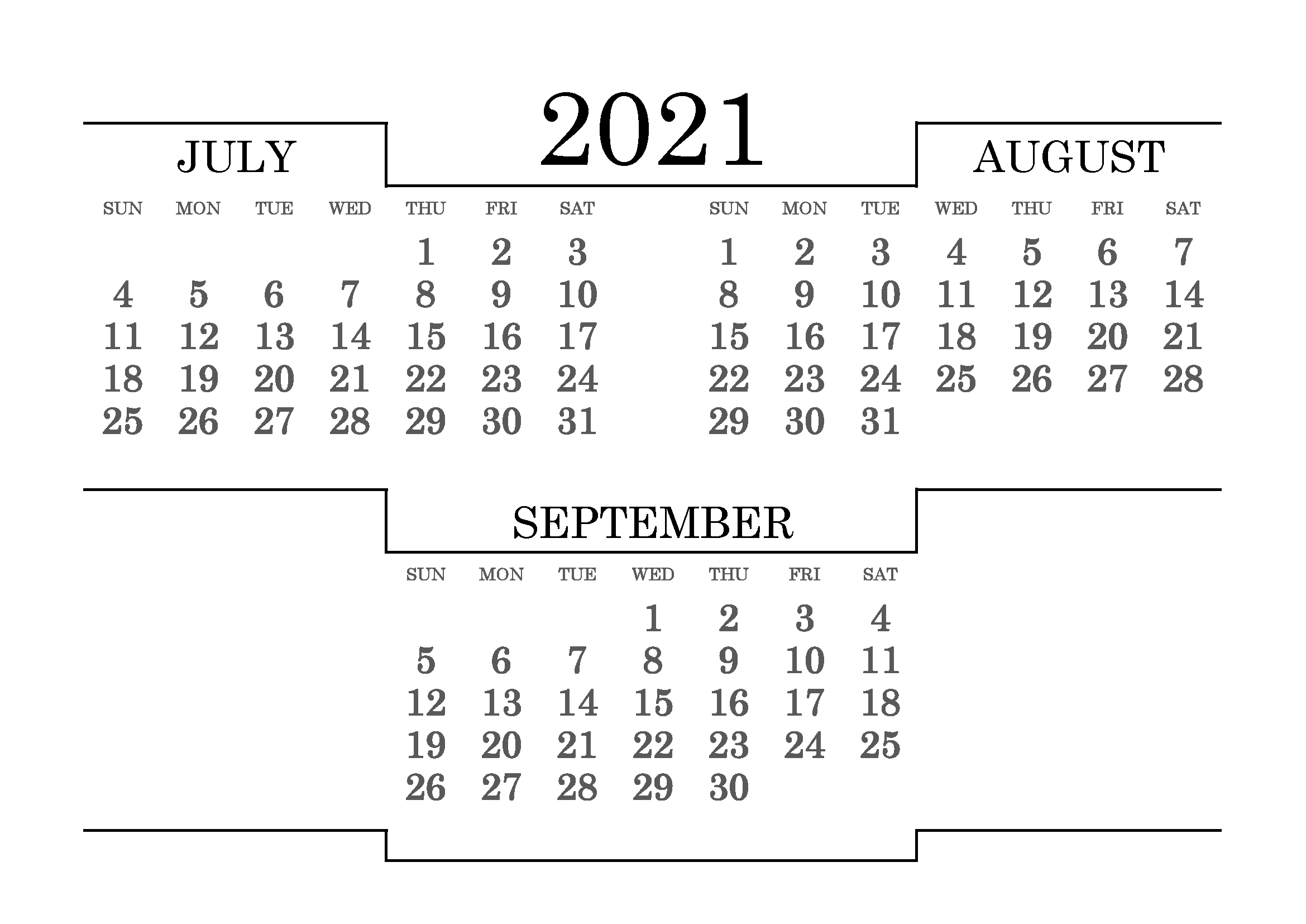 2021 September Calendar