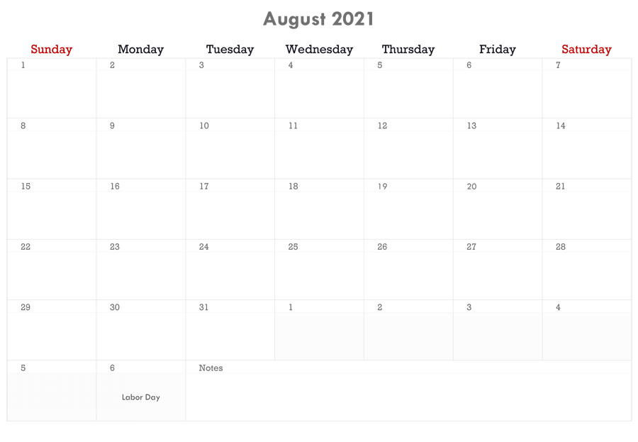 August 2021 Calendar Hindi