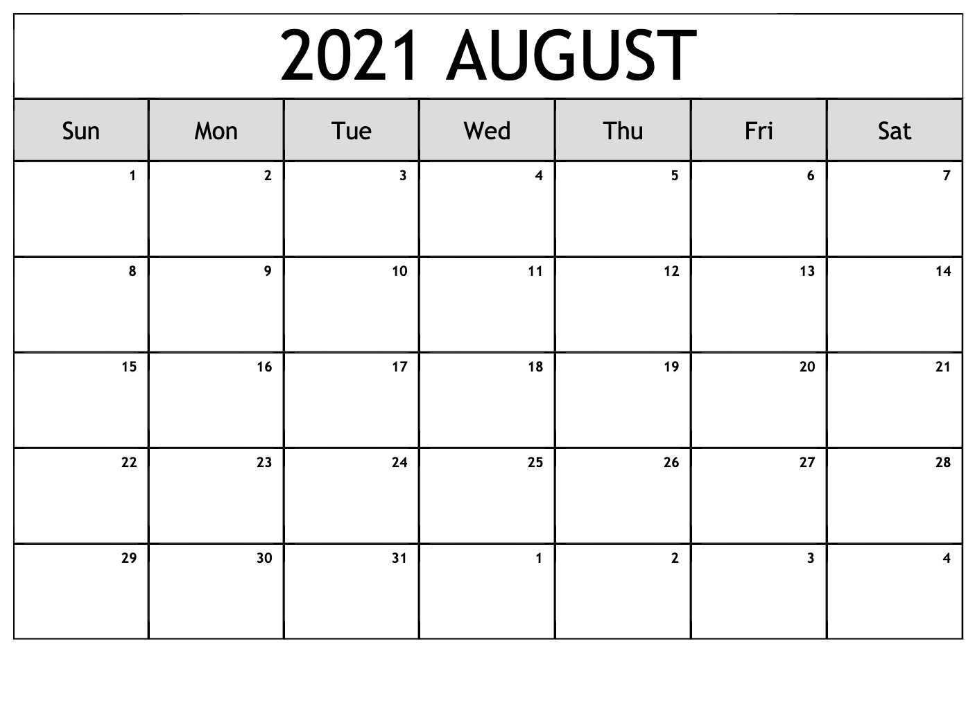 August 2021 Calendar With Holidays USA