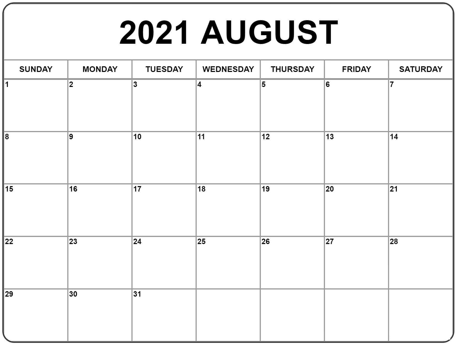 August Calendar 2021 Odia