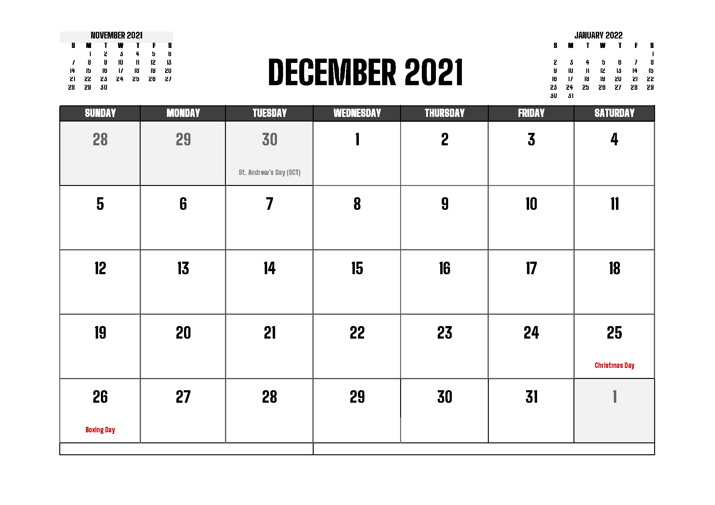 December 2021 Calendar Gujarati