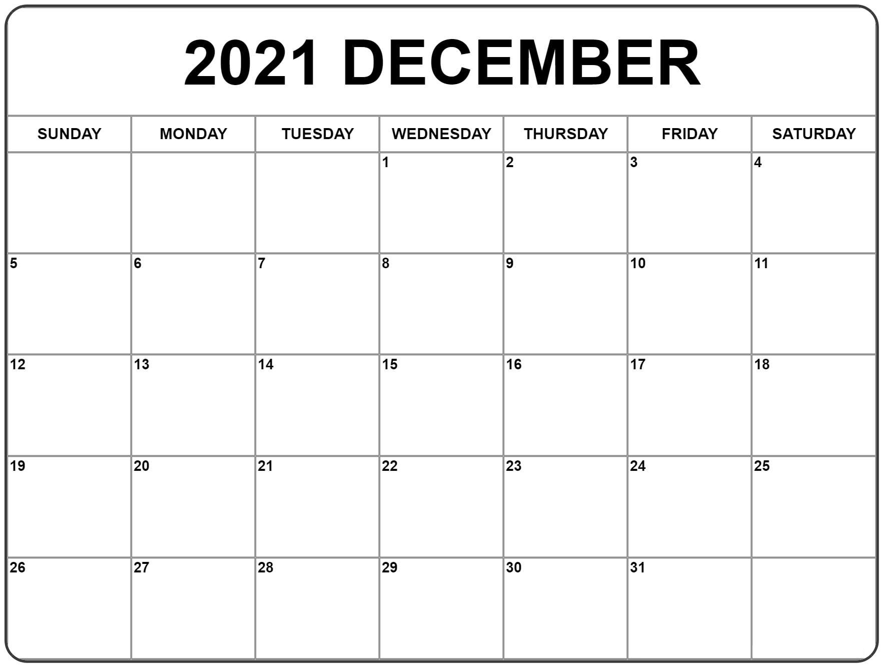 December 2021 Calendar Malayalam