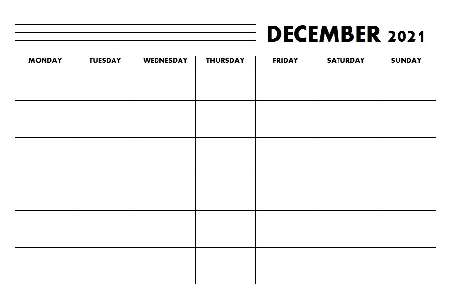 December 2021 Calendar Printable Two Month Per Page