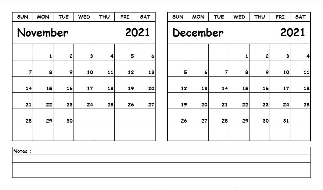 December 2021 Calendar Template