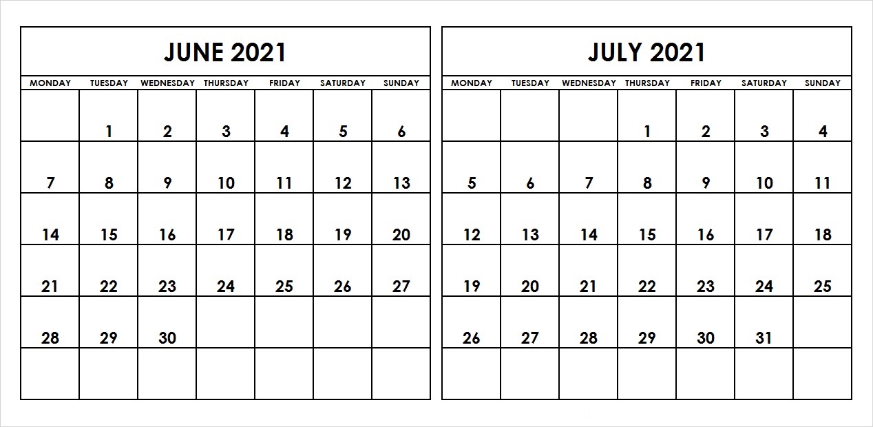 July 2021 Calendar Printable PDF