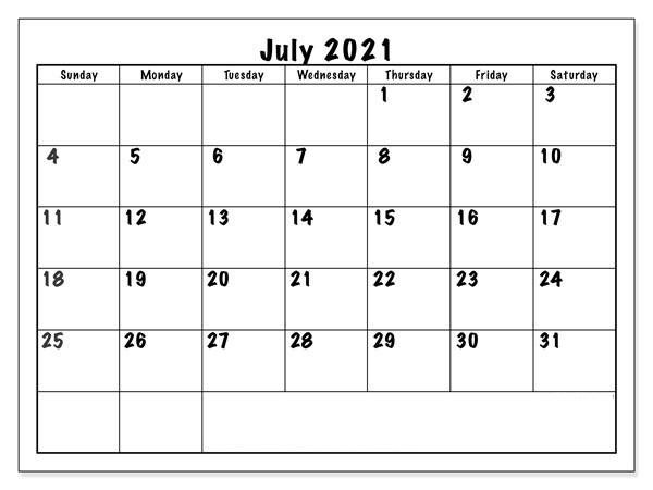 July 2021 Calendar With Holidays India