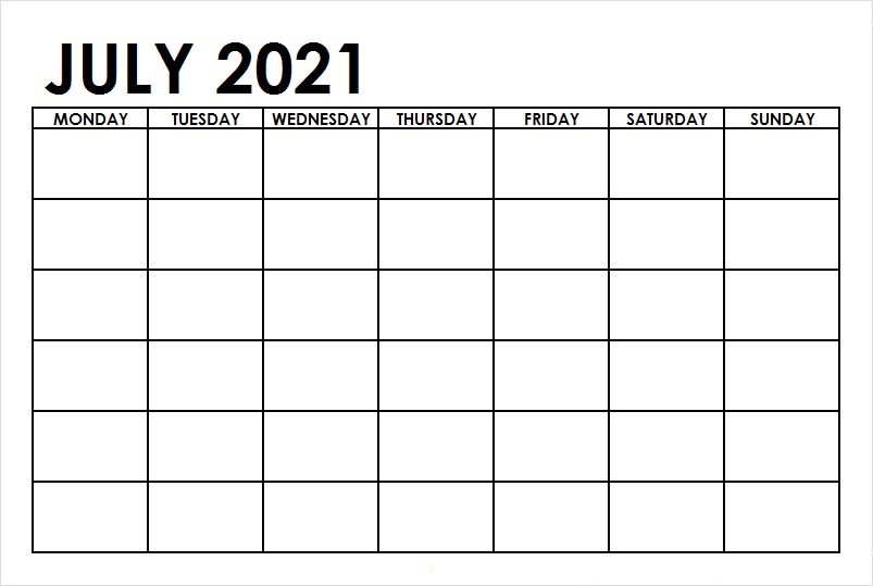 July 2021 Calendar