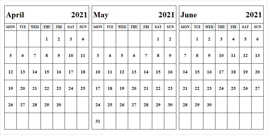 June 2021 Calendar Printable