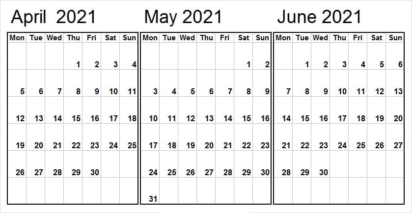 June 2021 Calendar Template Word